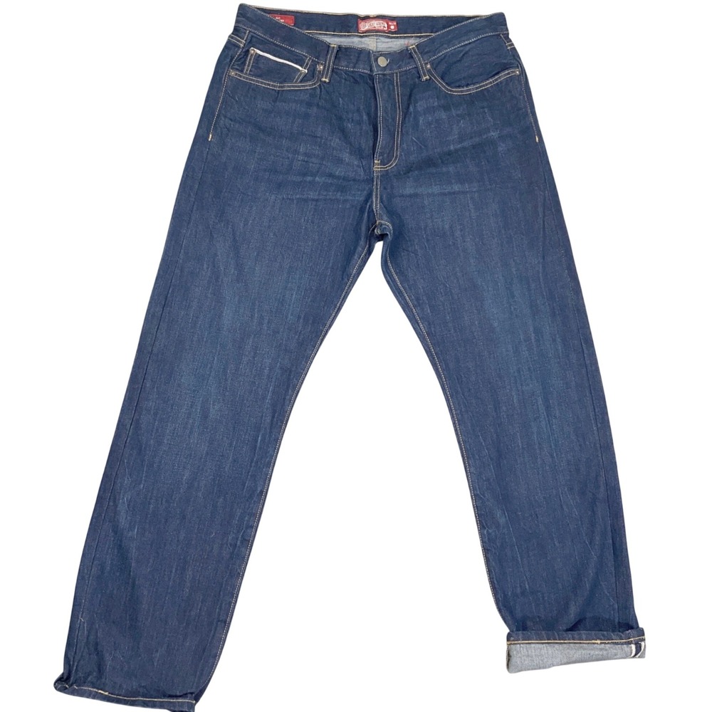 Lucky Legend Jeans Mens 36W 32L Indigo 223 Straight Selvedge Americana Denim